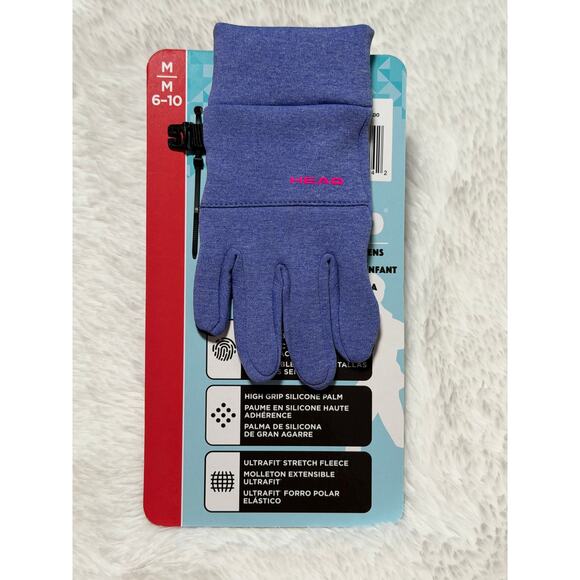 HEAD Girls touchscreen Gloves with silicone palms Purple sz M 6-10 - Picture 2 of 2